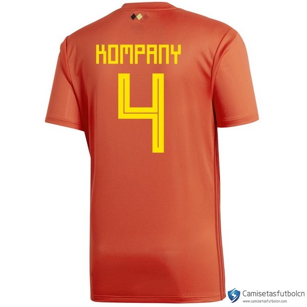 Camiseta Seleccion Belgica Primera equipo Kompany 2018 Rojo